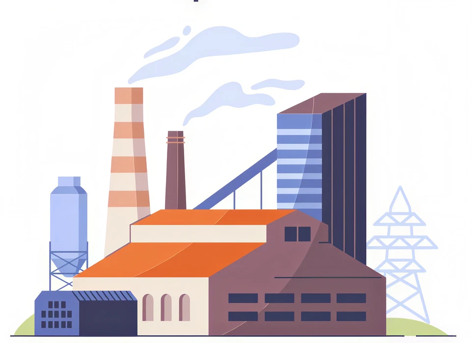 Illustration of an industrial plant